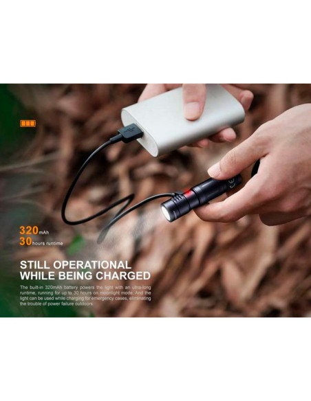 Baterka Fenix Mini Linterna EDC E05R 400