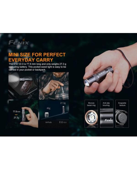 Fenix E12 V2.0 160 lumens